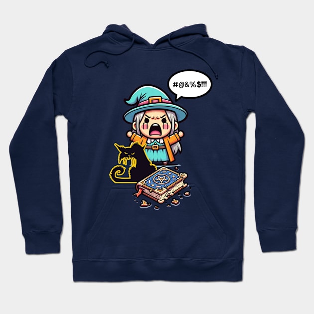 Cute Cursing Witch Hoodie by Doodles of Darkness